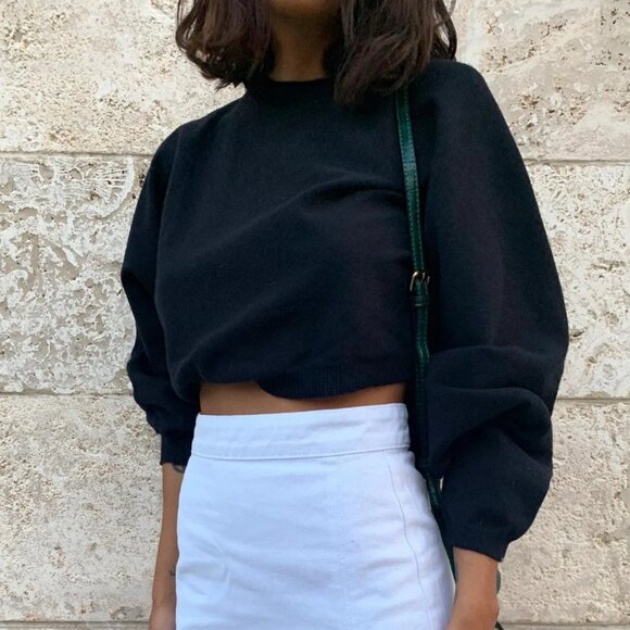 PP The Thorpe Cropped Sweatshirt Black XS/S - Picture 1 of 4